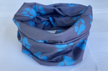 1+1free neck warmer (paw blue) bandana, Multifunctional scarf