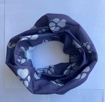 1+1free neck warmer (paw gray) bandana, Multifunctional scarf