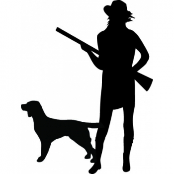 Car-Sticker "Huntress with dog"