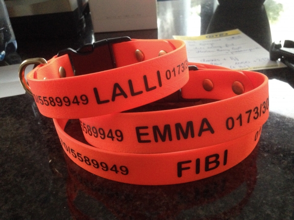 Biothane Halsband MIT PRINT 19mm (Clic schwarz)