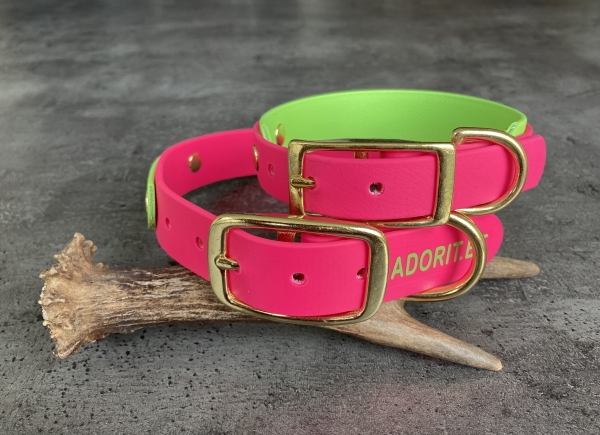 Biothane collar+PRINT 19/25 "bicolor" (buckle)