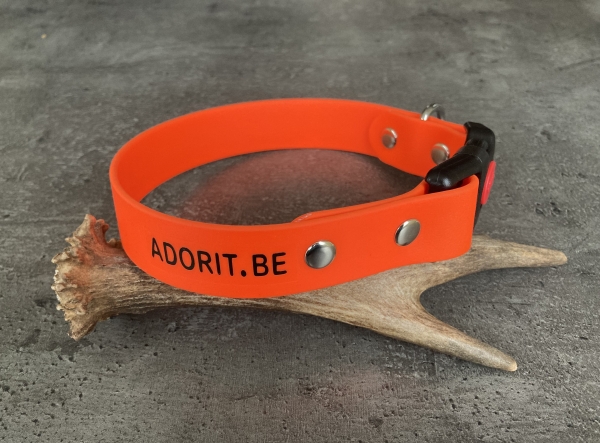 Biothane Halsband MIT PRINT 19mm (Clic schwarz)