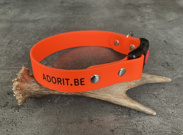 Biothane Halsband MIT PRINT 25mm (Clic schwarz)