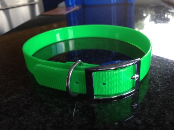 Biothane collar, Gold 25mm (buckle) + option free label with print