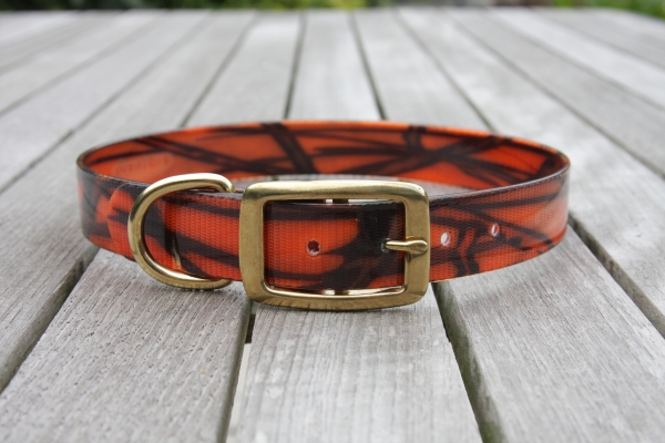 Biothane collar, Gold 25mm (buckle) + option free label with print