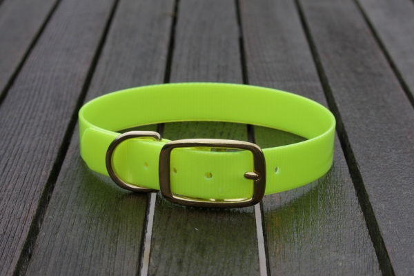 Biothane collar, Gold 25mm (buckle) + option free label with print