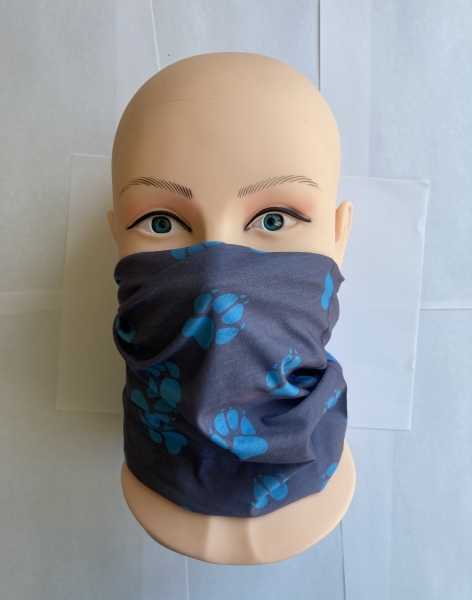 1+1free neck warmer (paw blue) bandana, Multifunctional scarf