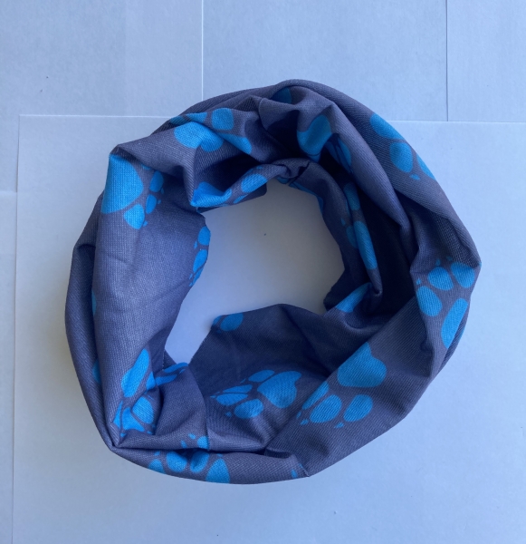 1+1free neck warmer (paw blue) bandana, Multifunctional scarf