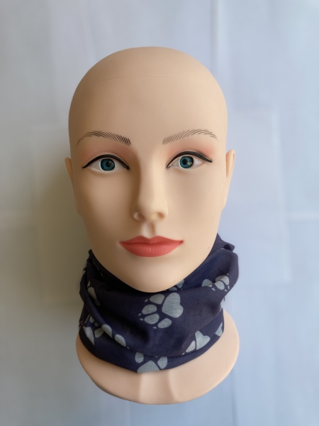1+1free neck warmer (paw gray) bandana, Multifunctional scarf