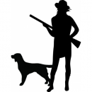 Car-Sticker "Huntress with dog"