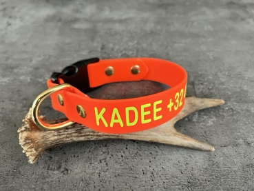 Biothane Halsband MIT PRINT 25mm (Clic schwarz)