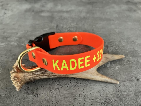 Biothane collar WITH PRINT 25mm (clic black)